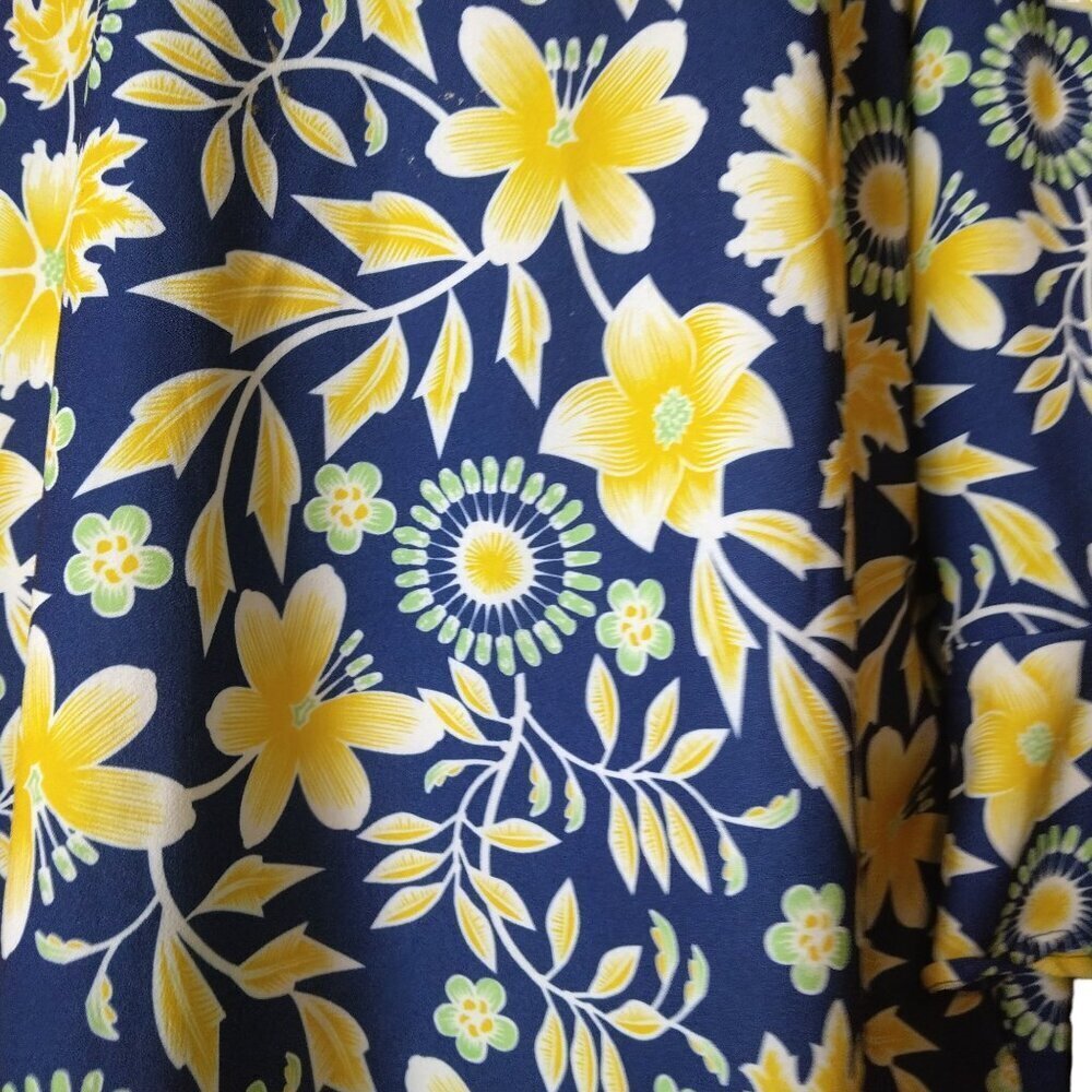 ECI New York Women's Large 3/4 Bell Sleeve Floral Shirt Dress Boho Colorful - Picture 4 of 6